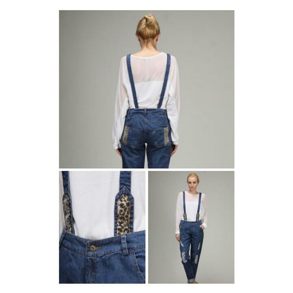 Sequin Patched Jeans